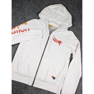 Aviator Nation Pegasus Full Zip Hoodie Womens Medium White Comfy